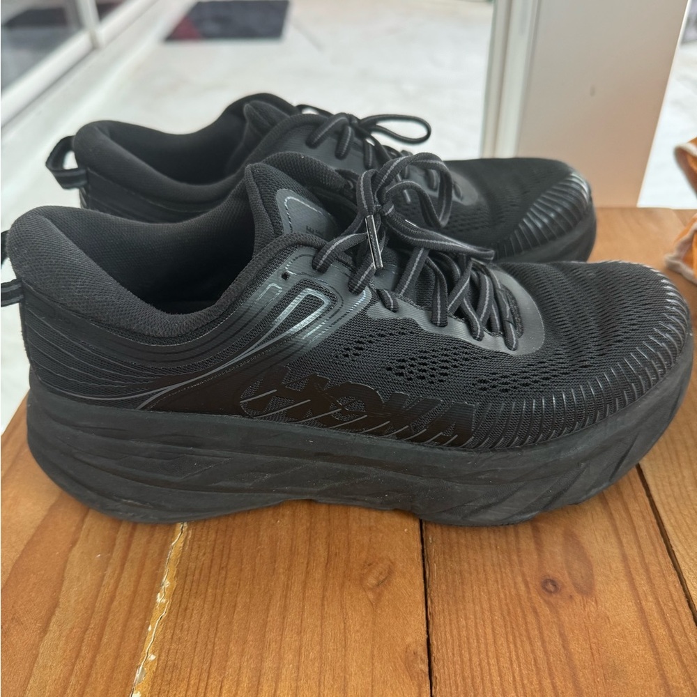 Hoka all black sneakers size 9 women’s